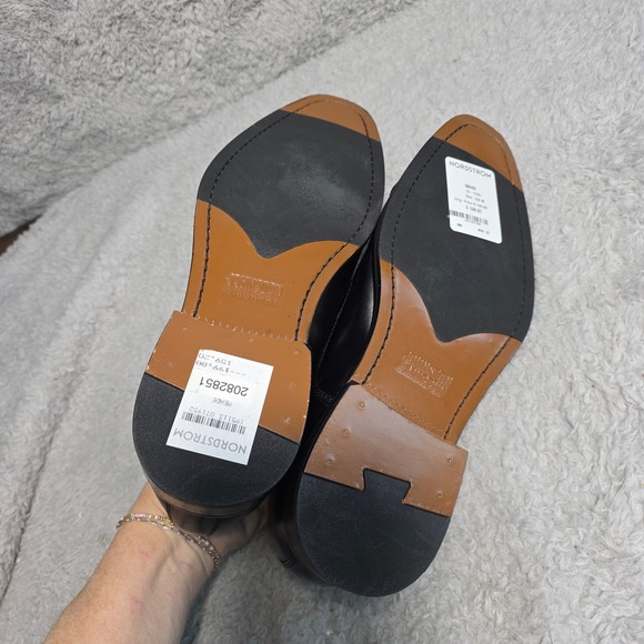 Johnston & Murphy Meade Dress Shoes Cap Toe Oxford Mens 10M Black Leather NEW - Picture 5 of 7